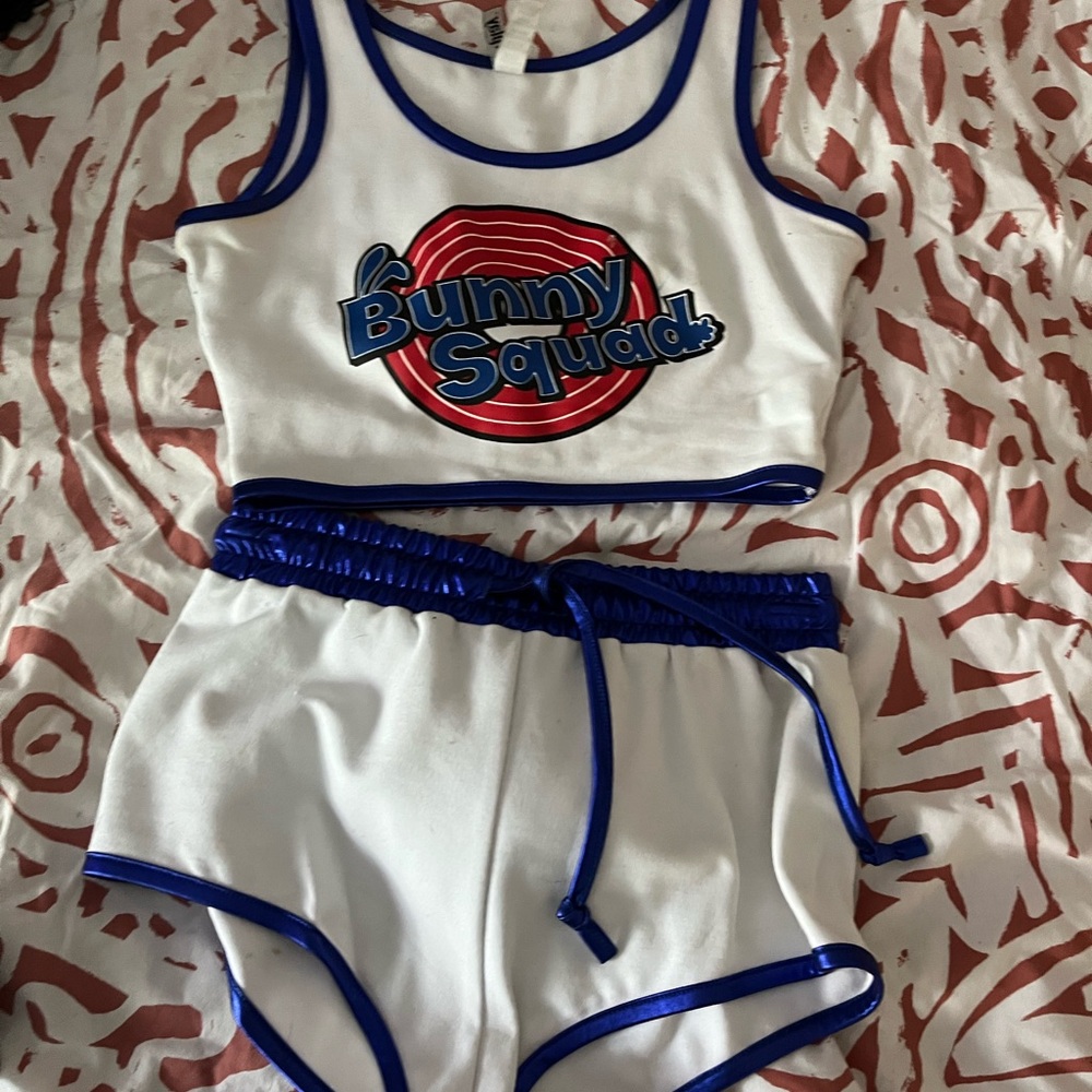 Fashion Nova White and Blue Bunny Squad Set (LOLA)